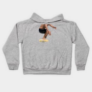 Man surfing on yellow surfboard Kids Hoodie